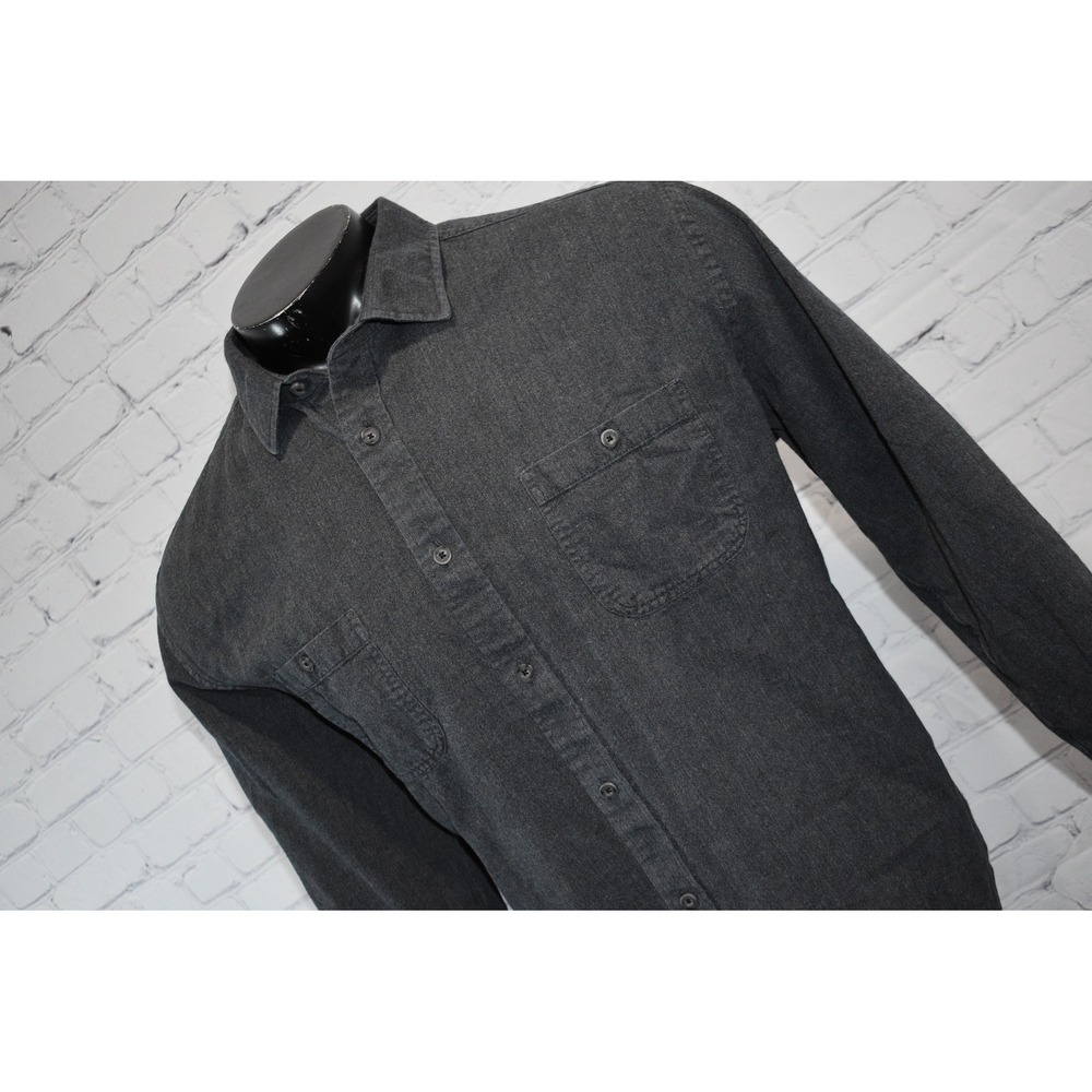 UNTUCKit Button Down Mens XXL 2XL Charcoal Grey Herringbone Flannel Long Sleeve - Picture 7 of 7